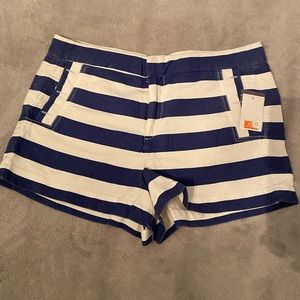 NWT blue and white striped shorts